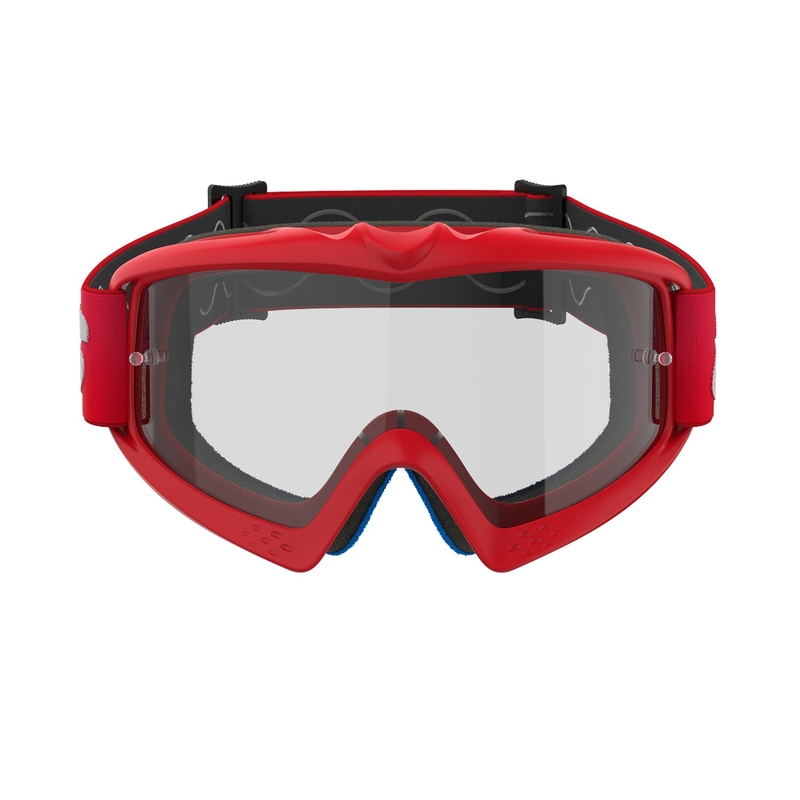 Ochelari de protecție roșii de motocross Alpinestars Vision Youth Blaze cu lentile transparente