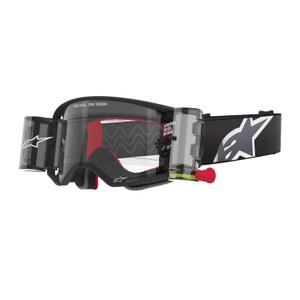 Ochelari de protecție Alpinestars Supertech Corp ROLL-OFF Wide Vision de motocross negru-gri cu lentilă transparentă