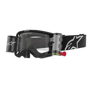 Ochelari de motocross Alpinestars Vision 8 Corp ROLL-OFF Wide Vision negri cu lentile transparente