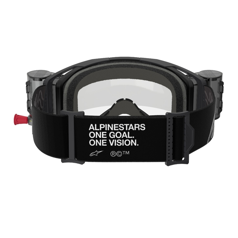 Ochelari de motocross Alpinestars Vision 8 Corp ROLL-OFF Wide Vision negri cu lentile transparente