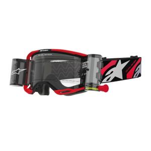 Ochelari de protecție Alpinestars Vision 8 Luar ROLL-OFF Wide Vision pentru motocross roșu-negru cu lentilă transparentă