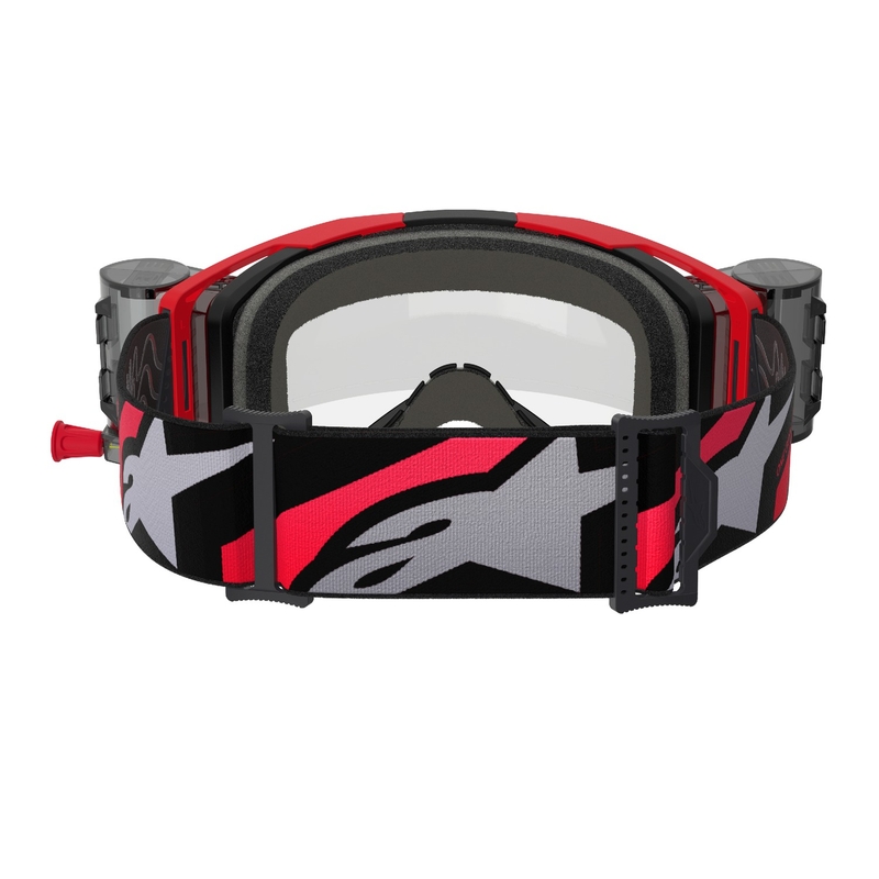 Ochelari de protecție Alpinestars Vision 8 Luar ROLL-OFF Wide Vision pentru motocross roșu-negru cu lentilă transparentă