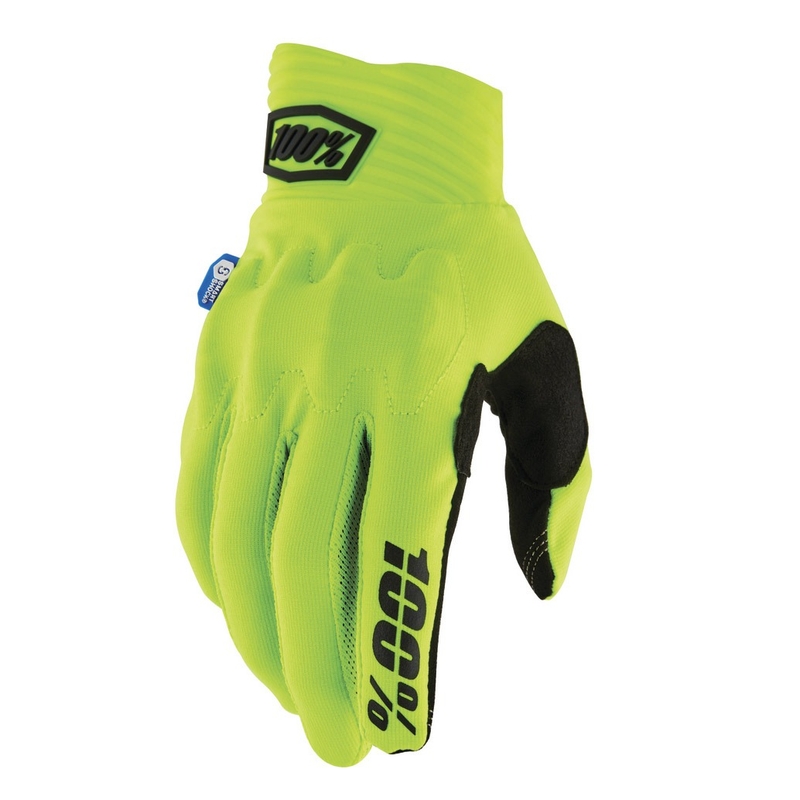 Mănuși de motocross 100% Cognito Smart Shock galben fluo