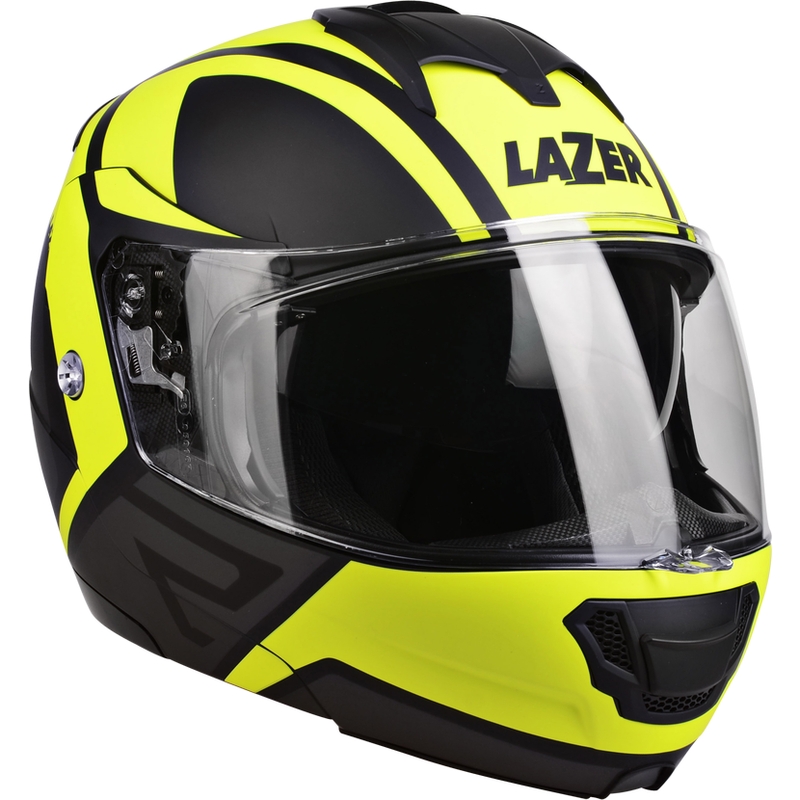 Cască de motocicletă pliabilă Lazer Lugano Z-Generation negru-galben-fluo