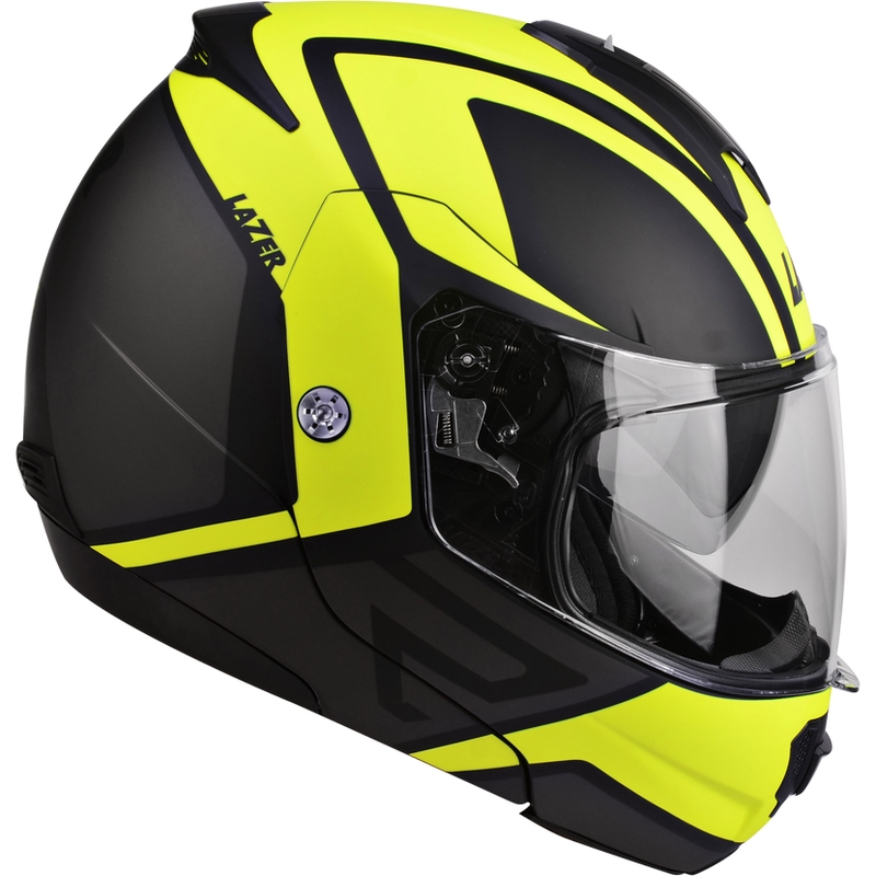 Cască de motocicletă pliabilă Lazer Lugano Z-Generation negru-galben-fluo