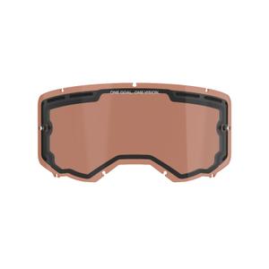 Plexiglass pentru ochelari de protecție dublu antiaburire Alpinestars Vision 8/5/3 portocaliu-maro după ardere