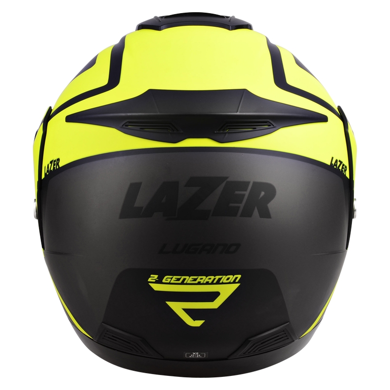 Cască de motocicletă pliabilă Lazer Lugano Z-Generation negru-galben-fluo