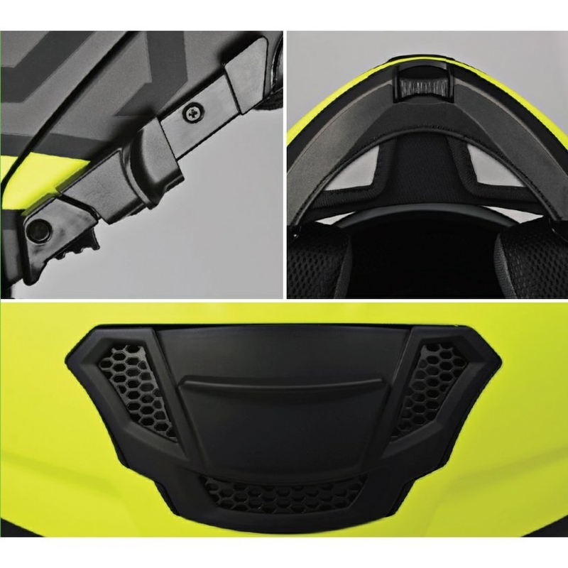 Cască de motocicletă pliabilă Lazer Lugano Z-Generation negru-galben-fluo