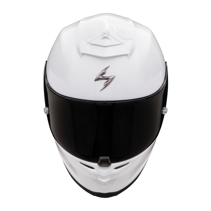 Casca moto integrala Scorpion EXO-R1 EVO AIR FIM Racing #1 alb perlat solid