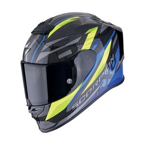 Casca moto integrala Scorpion EXO-R1 EVO CARBON AIR RUNNER negru-albastru-galben fluo