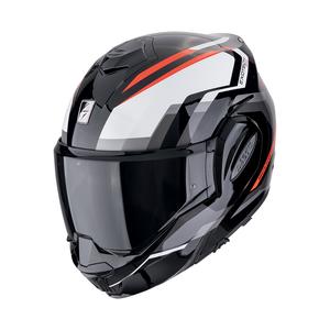 Casca de motociclete rabatabila Scorpion EXO-TECH EVO FURIO negru-rosu