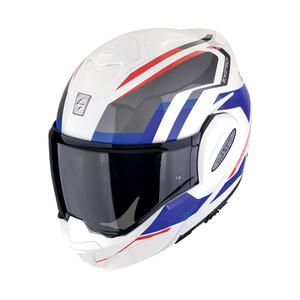 Casca de motociclete rabatabila Scorpion EXO-TECH EVO FURIO alb-rosu-albastru