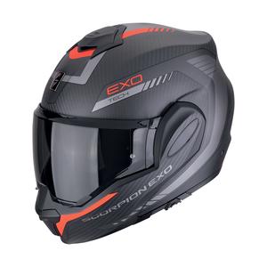 Cască de motocicletă rabatabilă Scorpion EXO-TECH EVO CARBON COSY negru-rosu mat
