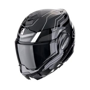 Cască de motocicletă rabatabilă Scorpion EXO-TECH EVO CONQUER negru-alb