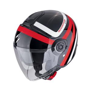 Casca deschisa Scorpion EXO-CITY II RIVA negru-rosu