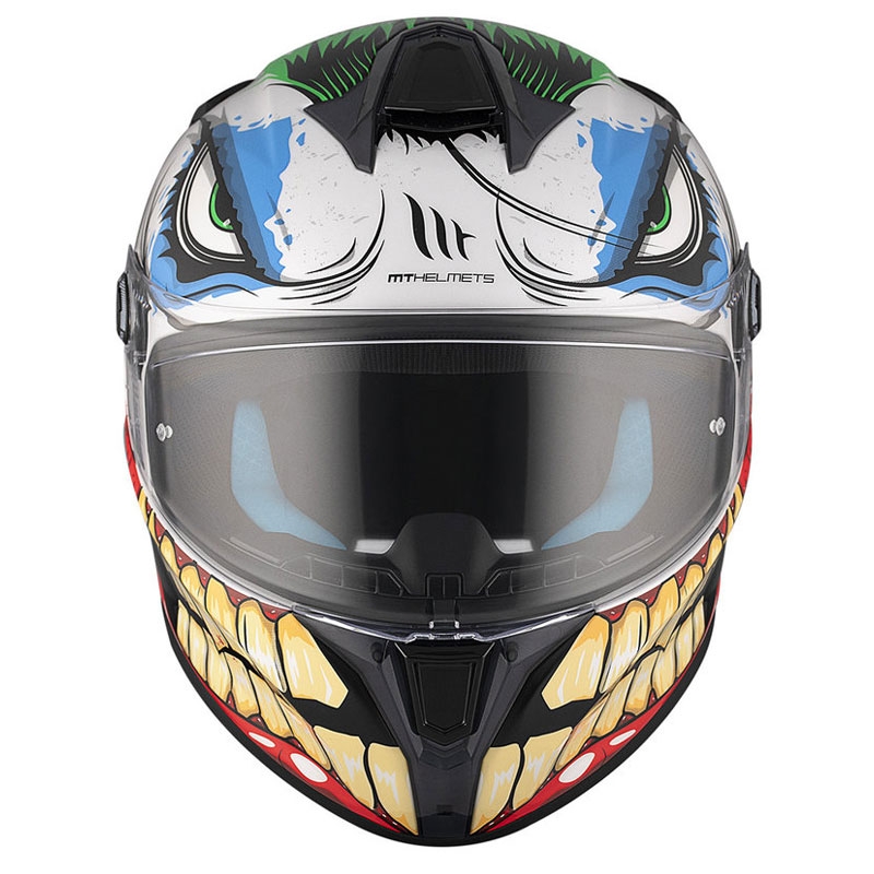 Casca moto integrala MT TARGO S JOKE A5 alb-negru-rosu - II. calitate