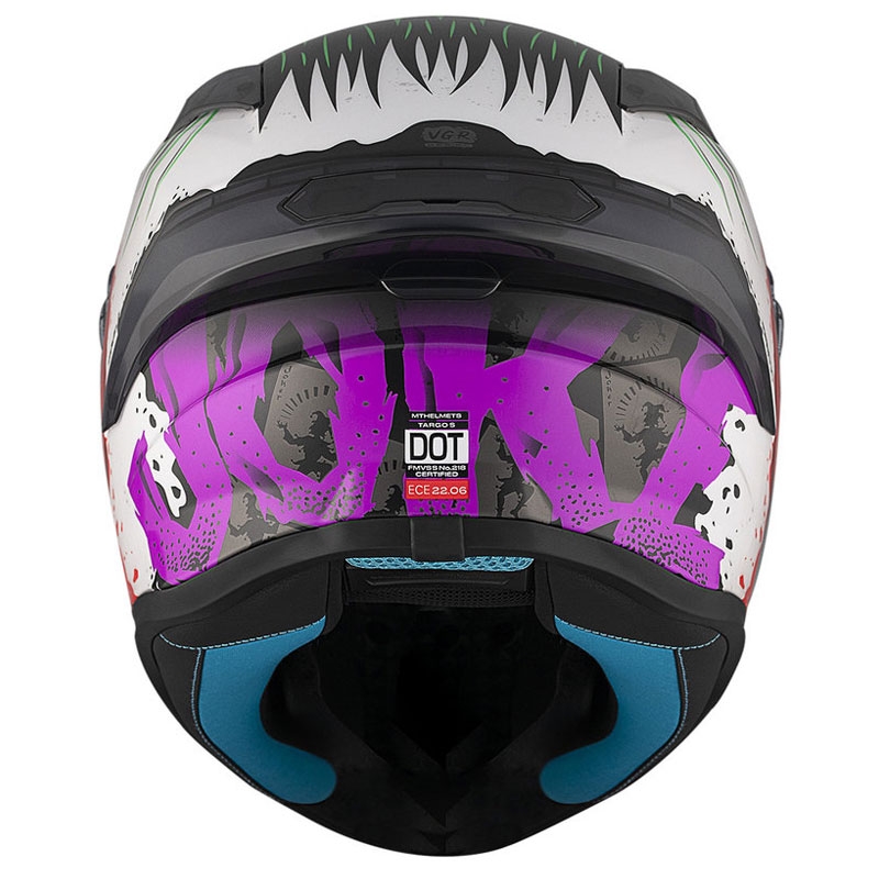 Casca moto integrala MT TARGO S JOKE A5 alb-negru-rosu - II. calitate