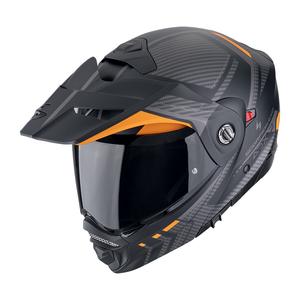 Cască de motocicletă rabatabilă Scorpion ADX-2 LEWIS negru-portocaliu mat