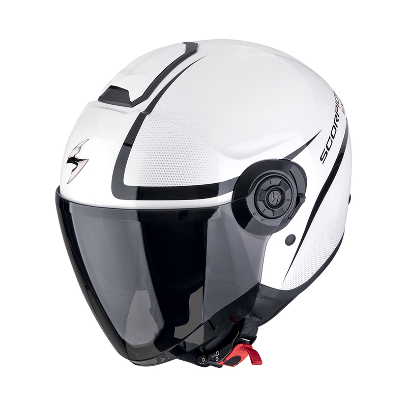 Casca moto deschisa Scorpion EXO-CITY II INTERCITY alb-negru lichidare