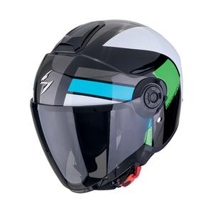 Casca moto deschisa Scorpion EXO-CITY II BLUR negru-alb-verde