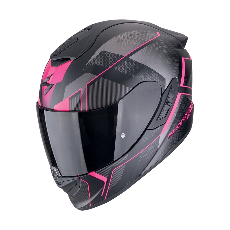 Casca moto integrala Scorpion EXO-1400 EVO II AIR INTENSIO negru-roz mat lichidare