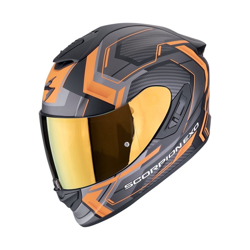 Casca moto integrala Scorpion EXO-1400 EVO II AIR LINART negru-portocaliu mat lichidare