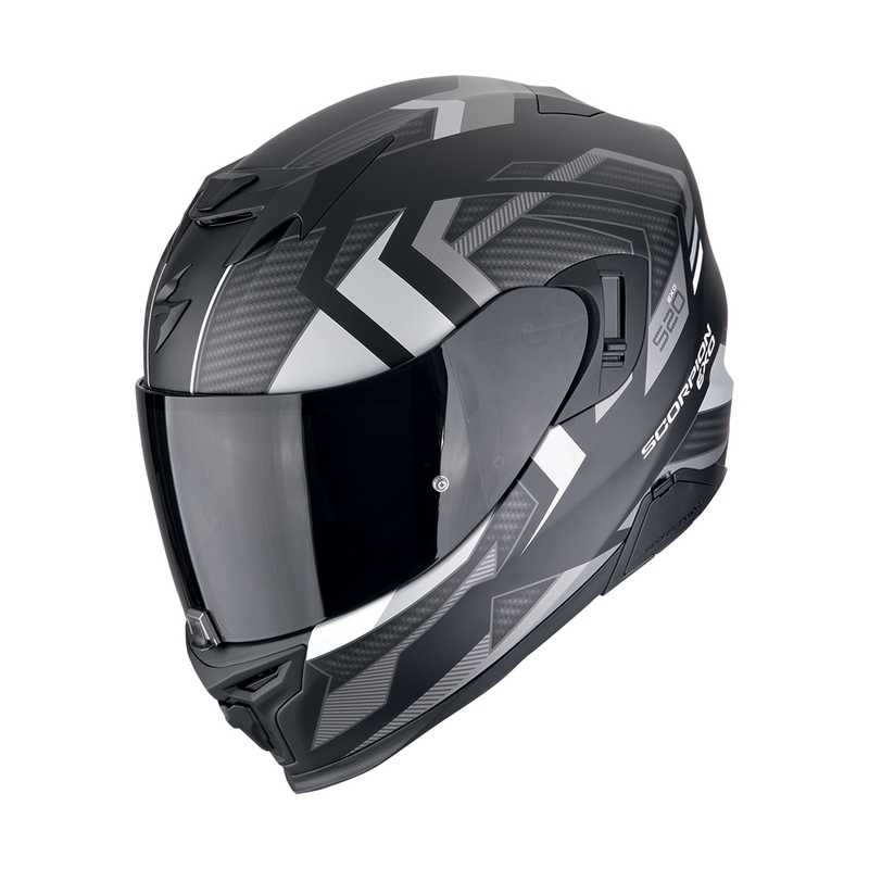 Casca moto integrala Scorpion EXO-520 EVO AIR SENSUS negru-argintiu mat lichidare