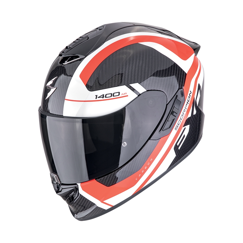 Casca moto integrala Scorpion EXO-1400 EVO II CARBON AIR ENKO negru-rosu-alb lichidare