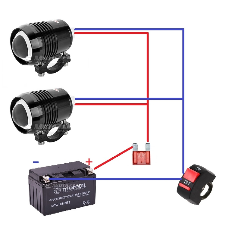 Set de lumini LED suplimentare Cree U2 negru cu comutator