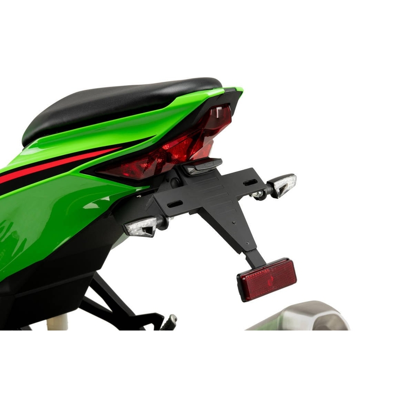 Adjustable license support PUIG Negru pentru KAWASAKI ZX-4R Ninja 2024, KAWASAKI ZX-4RR Ninja 2024