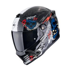 Casca integrala de motocicleta Scorpion COVERT FX SKULLZ negru-gri-rosu