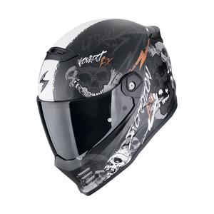 Casca moto integrala Scorpion COVERT FX SKULLZ mat negru-gri-auriu