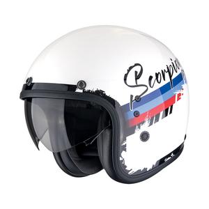 Casca moto deschisa Scorpion Belfast Evo ADONIS alb-rosu-albastru