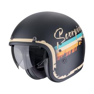 Casca moto deschisa Scorpion Belfast Evo ADONIS negru-bej mat