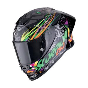 Casca moto integrala Scorpion EXO-R1 EVO II AIR SAVAGE negru-verde-portocaliu