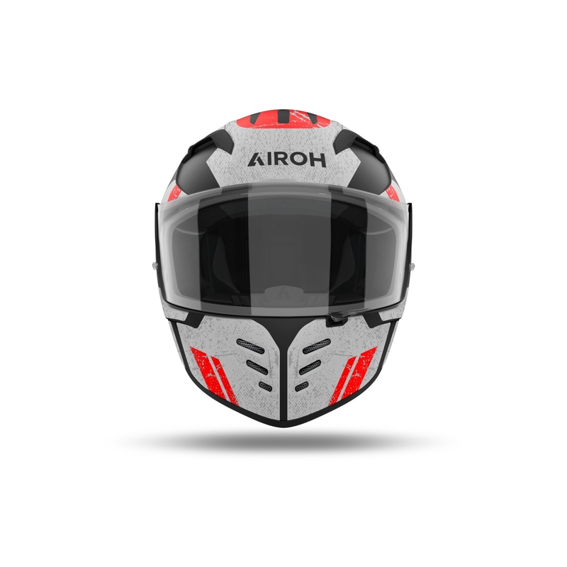 Casca moto integrata Airoh CONNOR Omega alb-rosu mat