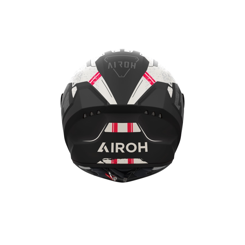 Casca moto integrata Airoh CONNOR Omega alb-rosu mat