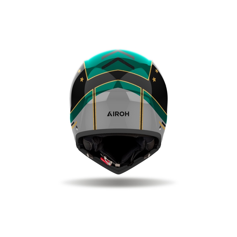 Casca moto modulara Airoh J110 Command verde stralucitor