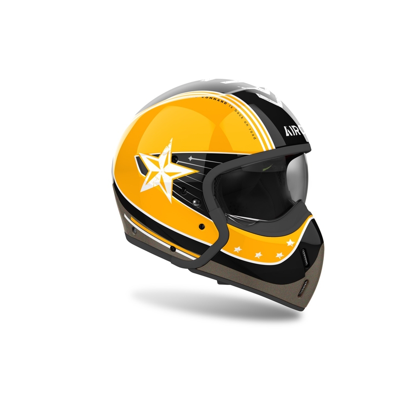 Casca moto modulara Airoh J110 Command galben lucios