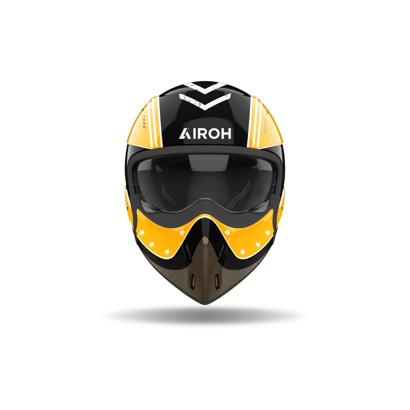 Casca moto modulara Airoh J110 Command galben lucios
