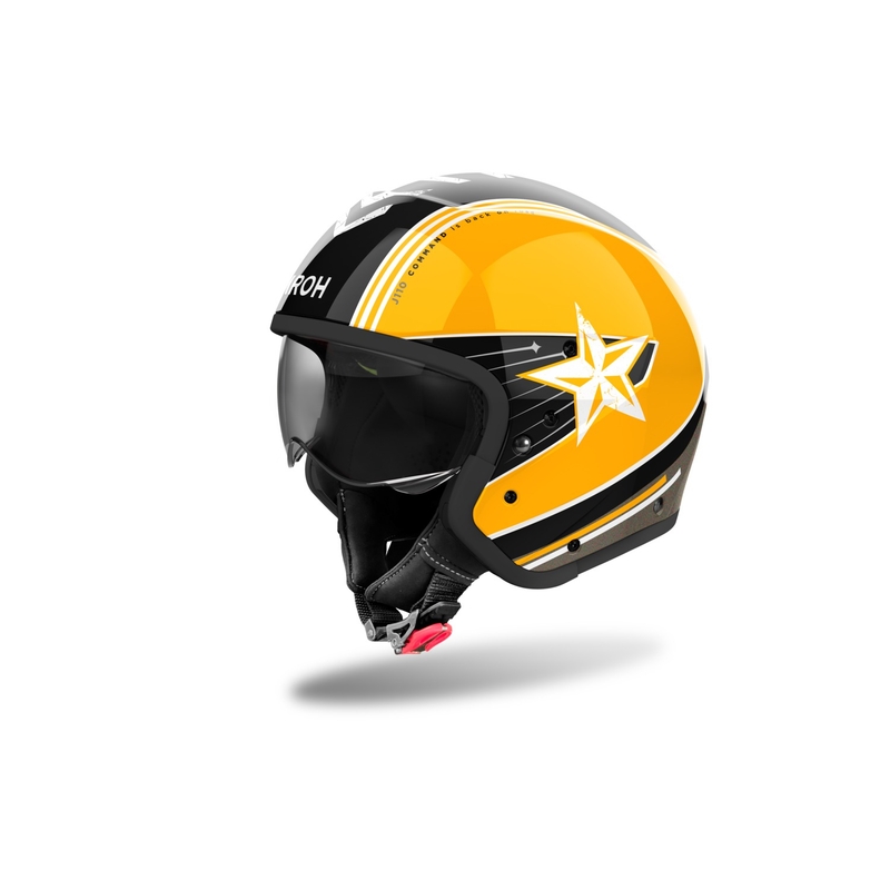 Casca moto modulara Airoh J110 Command galben lucios