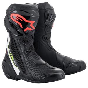 Ghete moto Alpinestars Supertech R negru-alb-rosu fluo-galben fluo