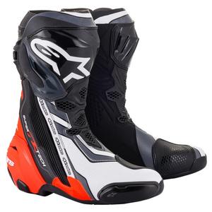 Ghete moto Alpinestars Supertech R negru-rosu fluo-alb-gri