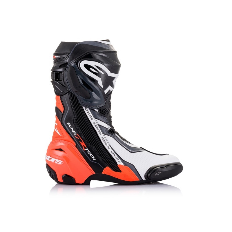 Ghete moto Alpinestars Supertech R negru-rosu fluo-alb-gri