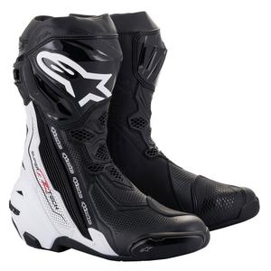 Cizme moto Alpinestars Supertech R Vented alb-negru
