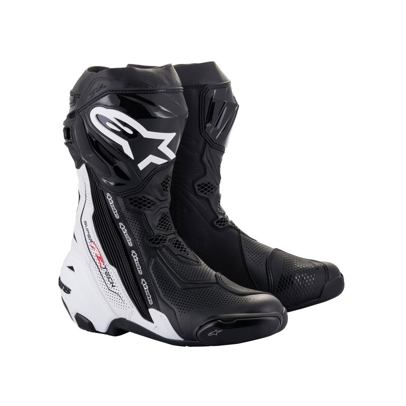 Cizme moto Alpinestars Supertech R Vented alb-negru