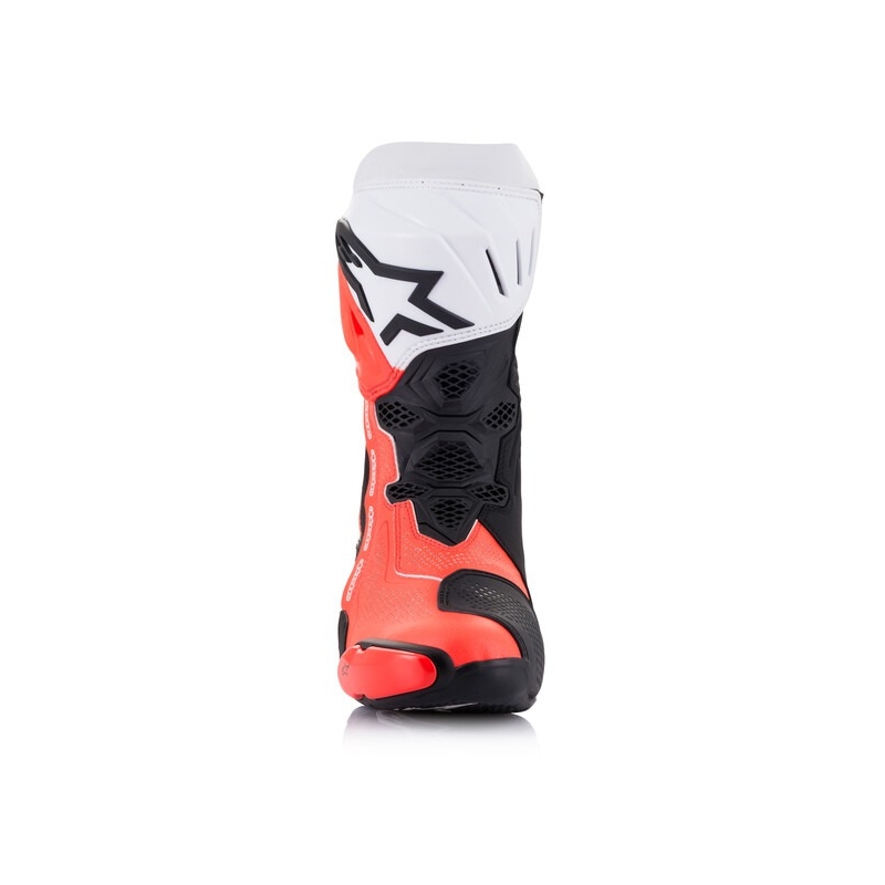 Ghete moto Alpinestars Supertech R Vented negru-alb-rosu fluo