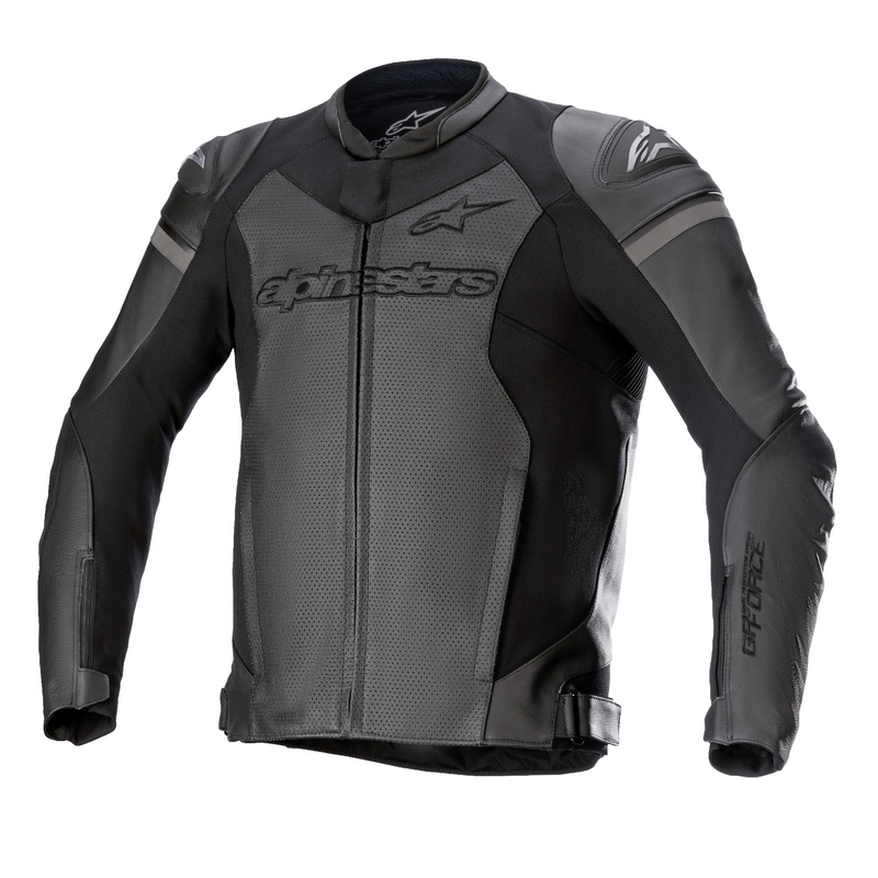 Jachetă de motocicletă din piele Alpinestars GP Force Airflow Negru-Negru