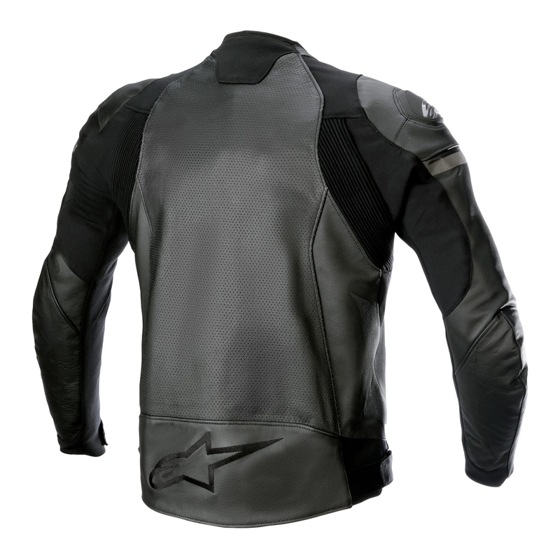 Jachetă de motocicletă din piele Alpinestars GP Force Airflow Negru-Negru