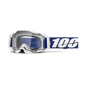 Ochelari de motocross 100% albastru ARmatic cu plexiglas transparent